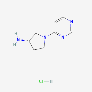 molecular formula C8H13ClN4 B2888895 (3S)-1-(Pyrimidin-4-yl)pyrrolidin-3-amine hydrochloride CAS No. 1365936-46-4