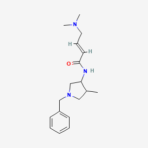 molecular formula C18H27N3O B2888898 (E)-N-(1-Benzyl-4-methylpyrrolidin-3-yl)-4-(dimethylamino)but-2-enamide CAS No. 2411326-14-0