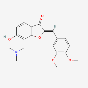 molecular formula C20H21NO5 B2888906 (Z)-2-(3,4-dimethoxybenzylidene)-7-((dimethylamino)methyl)-6-hydroxybenzofuran-3(2H)-one CAS No. 869077-03-2