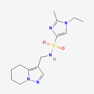 molecular formula C14H21N5O2S B2888907 1-ethyl-2-methyl-N-((4,5,6,7-tetrahydropyrazolo[1,5-a]pyridin-3-yl)methyl)-1H-imidazole-4-sulfonamide CAS No. 2034547-64-1