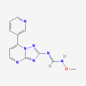 molecular formula C12H11N7O B2888912 (E)-N'-methoxy-N-[7-(pyridin-3-yl)-[1,2,4]triazolo[1,5-a]pyrimidin-2-yl]methanimidamide CAS No. 303145-98-4