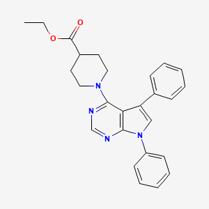 molecular formula C26H26N4O2 B2888914 1-(5,7-二苯基-7H-吡咯并[2,3-d]嘧啶-4-基)哌啶-4-甲酸乙酯 CAS No. 477238-43-0