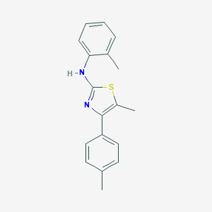 molecular formula C18H18N2S B288892 5-methyl-N-(2-methylphenyl)-4-(4-methylphenyl)-1,3-thiazol-2-amine 