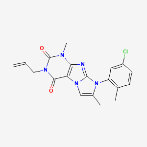molecular formula C19H18ClN5O2 B2888924 3-allyl-8-(5-chloro-2-methylphenyl)-1,7-dimethyl-1H-imidazo[2,1-f]purine-2,4(3H,8H)-dione CAS No. 887467-70-1