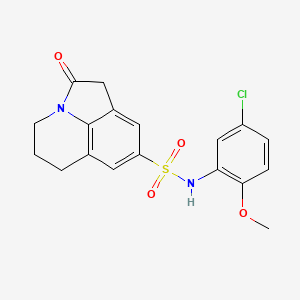 molecular formula C18H17ClN2O4S B2888927 N-(5-chloro-2-methoxyphenyl)-2-oxo-1,2,5,6-tetrahydro-4H-pyrrolo[3,2,1-ij]quinoline-8-sulfonamide CAS No. 896376-01-5