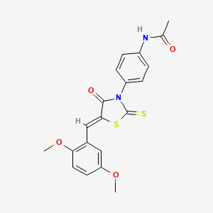 molecular formula C20H18N2O4S2 B2888930 (Z)-N-(4-(5-(2,5-dimethoxybenzylidene)-4-oxo-2-thioxothiazolidin-3-yl)phenyl)acetamide CAS No. 868146-92-3