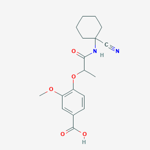 molecular formula C18H22N2O5 B2888939 4-{1-[(1-Cyanocyclohexyl)carbamoyl]ethoxy}-3-methoxybenzoic acid CAS No. 1050155-89-9