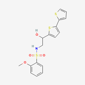 molecular formula C17H17NO4S3 B2888944 2-{[2,2'-bithiophene]-5-yl}-2-hydroxy-S-(2-methoxyphenyl)ethane-1-sulfonamido CAS No. 2097856-90-9