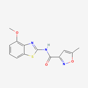 molecular formula C13H11N3O3S B2888953 N-(4-methoxybenzo[d]thiazol-2-yl)-5-methylisoxazole-3-carboxamide CAS No. 941909-26-8