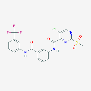 molecular formula C20H14ClF3N4O4S B2888954 5-chloro-2-methanesulfonyl-N-(3-{[3-(trifluoromethyl)phenyl]carbamoyl}phenyl)pyrimidine-4-carboxamide CAS No. 1181499-57-9