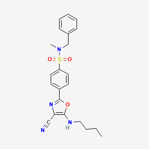 molecular formula C22H24N4O3S B2888963 N-benzyl-4-(5-(butylamino)-4-cyanooxazol-2-yl)-N-methylbenzenesulfonamide CAS No. 941250-11-9