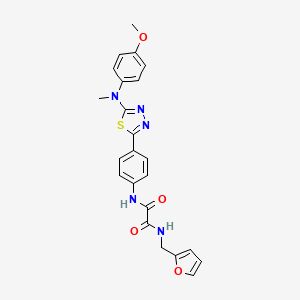molecular formula C23H21N5O4S B2888975 N1-(呋喃-2-基甲基)-N2-(4-(5-((4-甲氧基苯基)(甲基)氨基)-1,3,4-噻二唑-2-基)苯基)草酰胺 CAS No. 1021218-20-1
