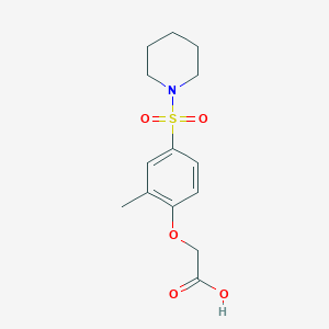 molecular formula C14H19NO5S B2888978 [2-Methyl-4-(piperidin-1-ylsulfonyl)phenoxy]acetic acid CAS No. 876896-12-7
