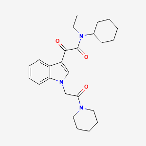 molecular formula C25H33N3O3 B2888983 N-环己基-N-乙基-2-氧代-2-[1-(2-氧代-2-哌啶-1-基乙基)吲哚-3-基]乙酰胺 CAS No. 872857-89-1
