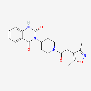 B2888989 3-(1-(2-(3,5-dimethylisoxazol-4-yl)acetyl)piperidin-4-yl)quinazoline-2,4(1H,3H)-dione CAS No. 2034370-95-9
