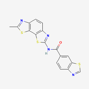 molecular formula C17H10N4OS3 B2888994 N-(7-甲基-[1,3]噻唑并[4,5-g][1,3]苯并噻唑-2-基)-1,3-苯并噻唑-6-甲酰胺 CAS No. 681167-37-3