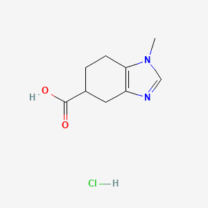 molecular formula C9H13ClN2O2 B2888998 1-Methyl-4,5,6,7-tetrahydrobenzimidazole-5-carboxylic acid hydrochloride CAS No. 131020-40-1