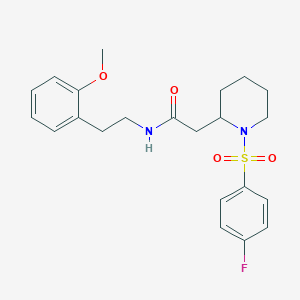 molecular formula C22H27FN2O4S B2888999 2-(1-((4-fluorophenyl)sulfonyl)piperidin-2-yl)-N-(2-methoxyphenethyl)acetamide CAS No. 1021090-30-1