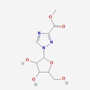 molecular formula C₉H₁₃N₃O₆ B028890 1-[3,4-二羟基-5-(羟甲基)氧杂环-2-基]-1,2,4-三唑-3-甲酸甲酯 CAS No. 38934-69-9