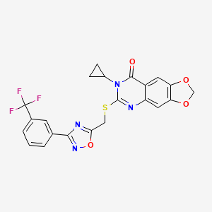 molecular formula C22H15F3N4O4S B2889004 2-(azepan-1-ylcarbonyl)-N-benzyl-N-ethyl-3,5,6-trimethyl-1-benzofuran-7-sulfonamide CAS No. 1115970-67-6