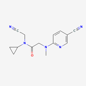 molecular formula C14H15N5O B2889010 N-(cyanomethyl)-2-[(5-cyanopyridin-2-yl)(methyl)amino]-N-cyclopropylacetamide CAS No. 1258775-50-6