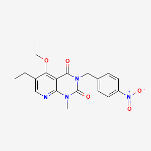 molecular formula C19H20N4O5 B2889033 5-乙氧基-6-乙基-1-甲基-3-(4-硝基苄基)吡啶并[2,3-d]嘧啶-2,4(1H,3H)-二酮 CAS No. 1005303-82-1