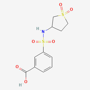 molecular formula C11H13NO6S2 B2889038 3-[(1,1-二氧代-1lambda6-硫杂环-3-基)磺酰基]苯甲酸 CAS No. 923697-25-0