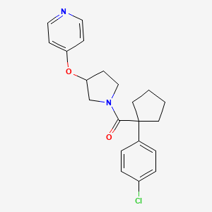 molecular formula C21H23ClN2O2 B2889042 (1-(4-Chlorophenyl)cyclopentyl)(3-(pyridin-4-yloxy)pyrrolidin-1-yl)methanone CAS No. 2034446-19-8