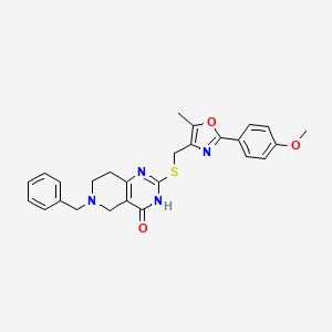 molecular formula C26H26N4O3S B2889051 6-苄基-2-(((2-(4-甲氧基苯基)-5-甲基恶唑-4-基)甲基)硫代)-5,6,7,8-四氢吡啶并[4,3-d]嘧啶-4(3H)-酮 CAS No. 1112430-52-0