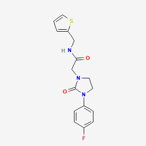 molecular formula C16H16FN3O2S B2889053 2-(3-(4-氟苯基)-2-氧代咪唑烷-1-基)-N-(噻吩-2-基甲基)乙酰胺 CAS No. 1257552-86-5