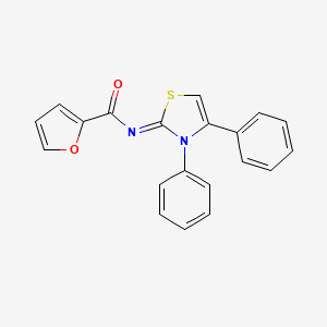 molecular formula C20H14N2O2S B2889058 (Z)-N-(3,4-二苯基噻唑-2(3H)-亚甲基)呋喃-2-甲酰胺 CAS No. 313398-62-8