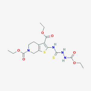 molecular formula C17H24N4O6S2 B288906 diethyl 2-({[2-(ethoxycarbonyl)hydrazino]carbothioyl}amino)-4,7-dihydrothieno[2,3-c]pyridine-3,6(5H)-dicarboxylate 