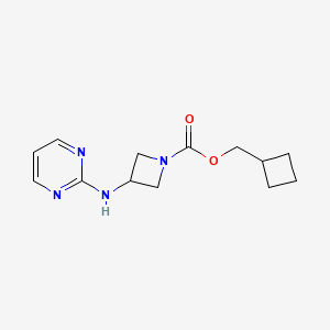 molecular formula C13H18N4O2 B2889060 Cyclobutylmethyl 3-(pyrimidin-2-ylamino)azetidine-1-carboxylate CAS No. 2034607-25-3