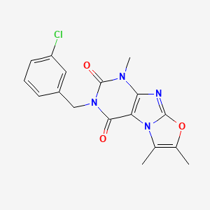 molecular formula C17H15ClN4O3 B2889062 3-(3-氯苄基)-1,6,7-三甲基恶唑并[2,3-f]嘌呤-2,4(1H,3H)-二酮 CAS No. 899751-59-8