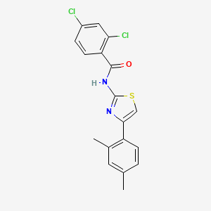 molecular formula C18H14Cl2N2OS B2889063 2,4-dichloro-N-[4-(2,4-dimethylphenyl)-1,3-thiazol-2-yl]benzamide CAS No. 313499-90-0