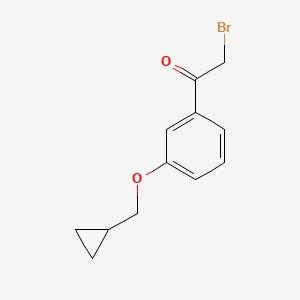 molecular formula C12H13BrO2 B2889067 2-Bromo-1-[3-(cyclopropylmethoxy)phenyl]ethanone CAS No. 863655-02-1