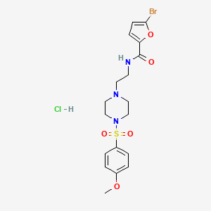 molecular formula C18H23BrClN3O5S B2889073 5-bromo-N-(2-(4-((4-methoxyphenyl)sulfonyl)piperazin-1-yl)ethyl)furan-2-carboxamide hydrochloride CAS No. 1215543-50-2
