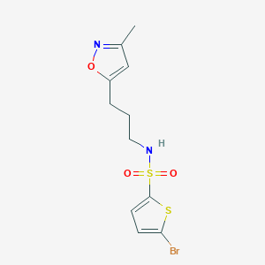 molecular formula C11H13BrN2O3S2 B2889077 5-bromo-N-(3-(3-methylisoxazol-5-yl)propyl)thiophene-2-sulfonamide CAS No. 2034385-32-3