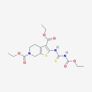 molecular formula C17H23N3O6S2 B288908 diethyl 2-({[(ethoxycarbonyl)amino]carbothioyl}amino)-4,7-dihydrothieno[2,3-c]pyridine-3,6(5H)-dicarboxylate 