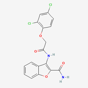 molecular formula C17H12Cl2N2O4 B2889091 3-(2-(2,4-二氯苯氧基)乙酰氨基)苯并呋喃-2-甲酰胺 CAS No. 477295-09-3