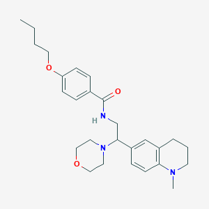 molecular formula C27H37N3O3 B2889094 4-丁氧基-N-(2-(1-甲基-1,2,3,4-四氢喹啉-6-基)-2-吗啉乙基)苯甲酰胺 CAS No. 921895-64-9