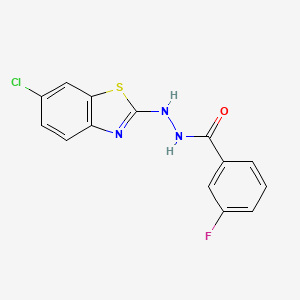 molecular formula C14H9ClFN3OS B2889096 N'-(6-chloro-1,3-benzothiazol-2-yl)-3-fluorobenzohydrazide CAS No. 851980-13-7