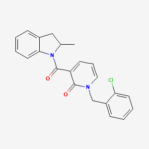 molecular formula C22H19ClN2O2 B2889099 1-(2-氯苄基)-3-(2-甲基吲哚-1-羰基)吡啶-2(1H)-酮 CAS No. 1005298-68-9