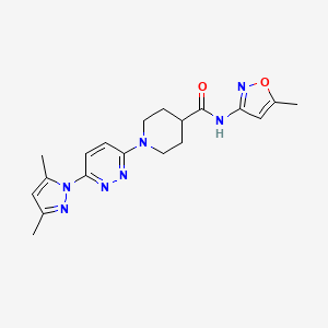 molecular formula C19H23N7O2 B2889102 1-(6-(3,5-二甲基-1H-吡唑-1-基)哒嗪-3-基)-N-(5-甲基异恶唑-3-基)哌啶-4-甲酰胺 CAS No. 1351607-84-5