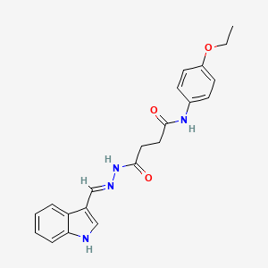 molecular formula C21H22N4O3 B2889104 (E)-4-(2-((1H-indol-3-yl)methylene)hydrazinyl)-N-(4-ethoxyphenyl)-4-oxobutanamide CAS No. 348589-13-9