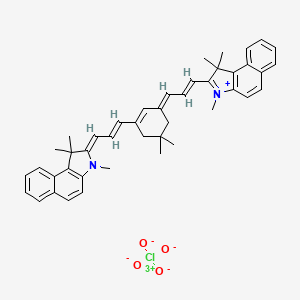 2-[(1E)-3-[(1E)-5,5-dimethyl-3-[(1E)-3-[(2E)-1,1,3-trimethyl-1H,2H,3H-benzo[e]indol-2-ylidene]prop-1-en-1-yl]cyclohex-2-en-1-ylidene]prop-1-en-1-yl]-1,1,3-trimethyl-1H-benzo[e]indol-3-ium perchlorate