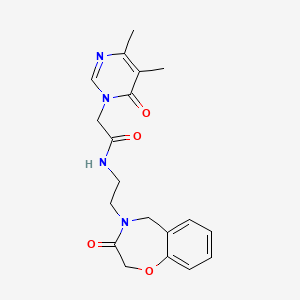 molecular formula C19H22N4O4 B2889112 2-(4,5-dimethyl-6-oxopyrimidin-1(6H)-yl)-N-(2-(3-oxo-2,3-dihydrobenzo[f][1,4]oxazepin-4(5H)-yl)ethyl)acetamide CAS No. 2034456-22-7