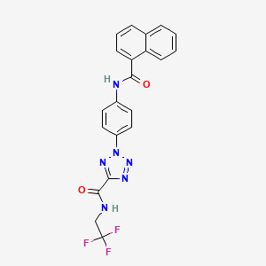 molecular formula C21H15F3N6O2 B2889121 2-(4-(1-萘酰胺)苯基)-N-(2,2,2-三氟乙基)-2H-四唑-5-甲酰胺 CAS No. 1396749-31-7