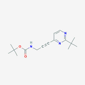 tert-butyl N-[3-(2-tert-butylpyrimidin-4-yl)prop-2-yn-1-yl]carbamate
