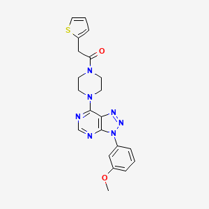 molecular formula C21H21N7O2S B2889125 3-(3-methoxyphenyl)-7-[4-(2-thienylacetyl)piperazin-1-yl]-3H-[1,2,3]triazolo[4,5-d]pyrimidine CAS No. 1005307-03-8